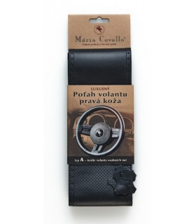 Kožený poťah volantu Maria Cavallo Black Perforovaný