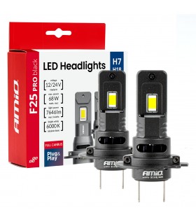 LED žiarovky hlavného svietenia Séria F25 PRO BLACK FULL CANBUS H7 12V/24V - 2ks