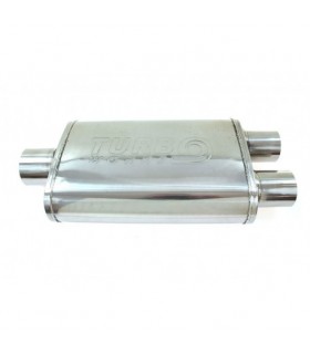 Nerezový  UNI tlmič RS 56 - stredový - vstup 2,5" - 63mm, výstup 2,5" - 63mm - nerez 409