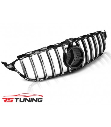 Predná maska MERCEDES W205 14-18 GT-R STYLE CHROME GLOSSY BLACK