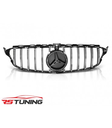 Predná maska MERCEDES W205 14-18 GT-R STYLE CHROME GLOSSY BLACK
