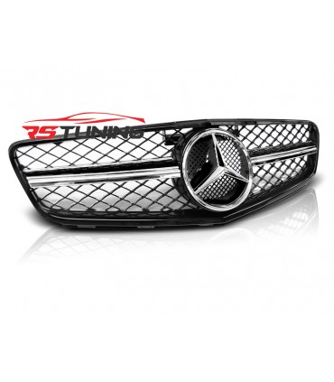 Predná maska MERCEDES W204 07-14 C63 STYLE GLOSSY BLACK- CHROME