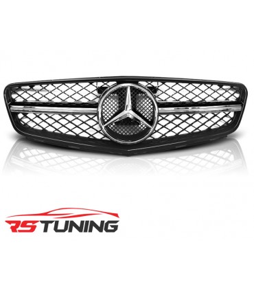 Predná maska MERCEDES W204 07-14 C63 STYLE GLOSSY BLACK- CHROME