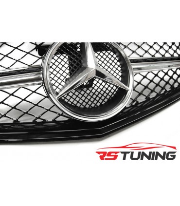 Predná maska MERCEDES W204 07-14 C63 STYLE GLOSSY BLACK- CHROME