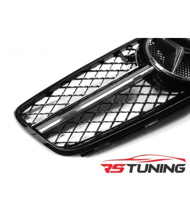 Predná maska MERCEDES W204 07-14 C63 STYLE GLOSSY BLACK- CHROME