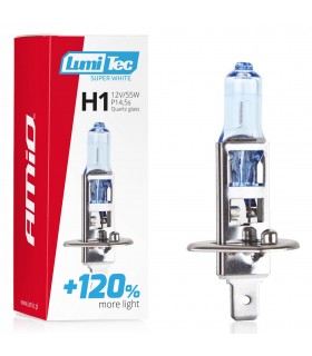Halogénová žiarovka H1 12V 55W LumiTec SuperWhite +120%