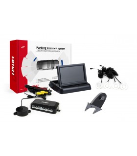 Asistenty parkovania TFT02 4,3" s kamerou HD-502-IR 4-senzorové, biele