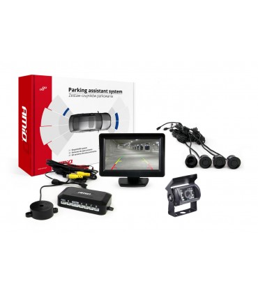 Asistenty parkovania TFT01 4,3” s kamerou HD-501-IR 4-senzorové, čierne