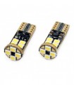 LED auto žiarovky CANBUS 12SMD 2835 T10e (W5W) biela 12V / 24V, 2ks